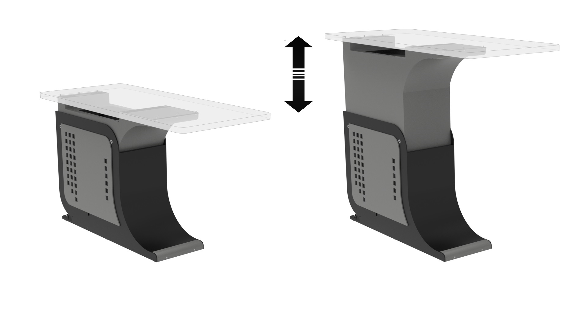 control console with sit-stand system for control center